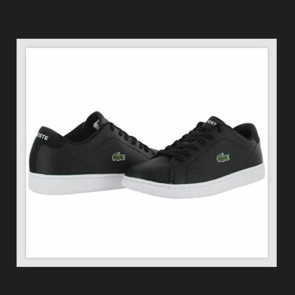 Lacoste Men's Carnaby CA Fashion Sneaker Black/White Size 10